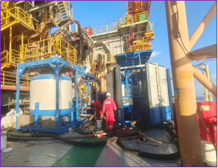 Sealing of the annular space between the casing and riser of a certain well of CNOOC